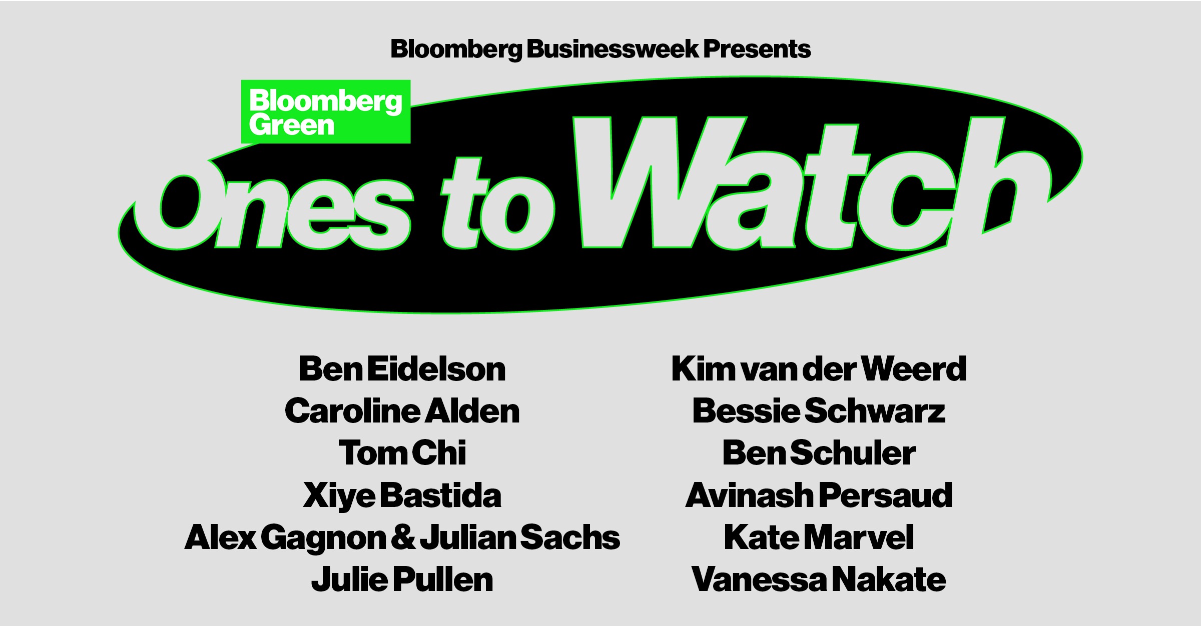 Bloomberg Green Ones to Watch banner